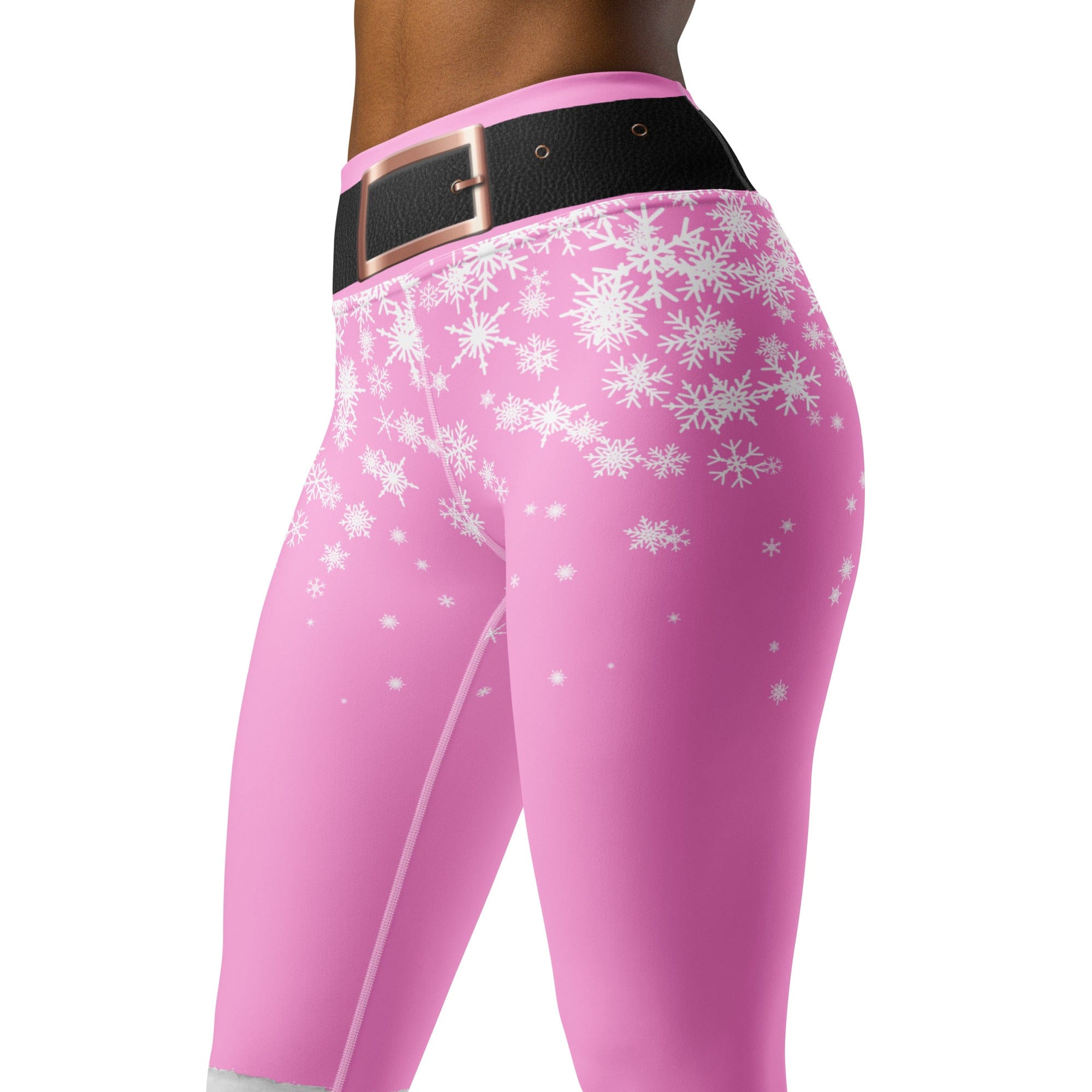 Baby Pink Santa Yoga Leggings
