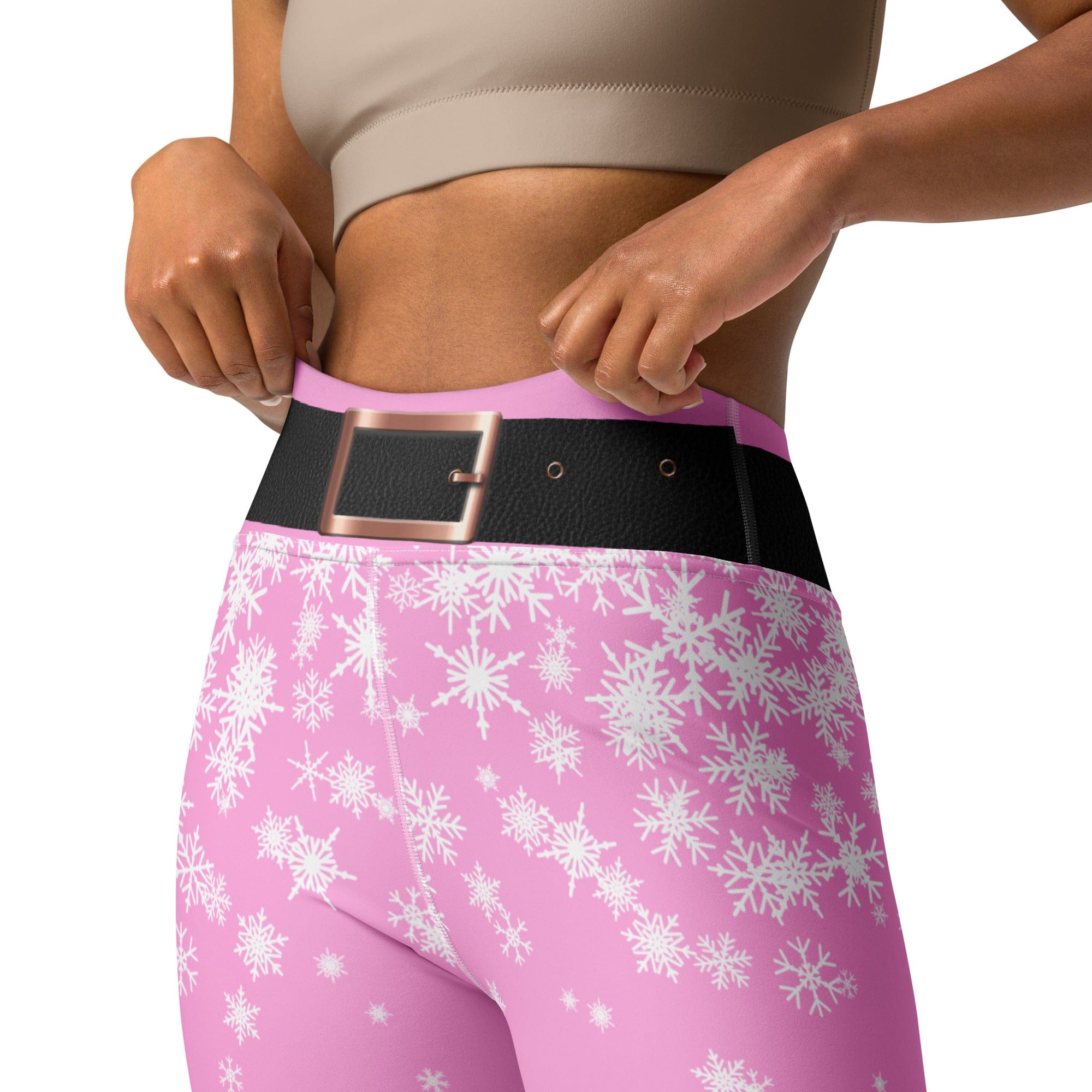 Baby Pink Santa Yoga Leggings