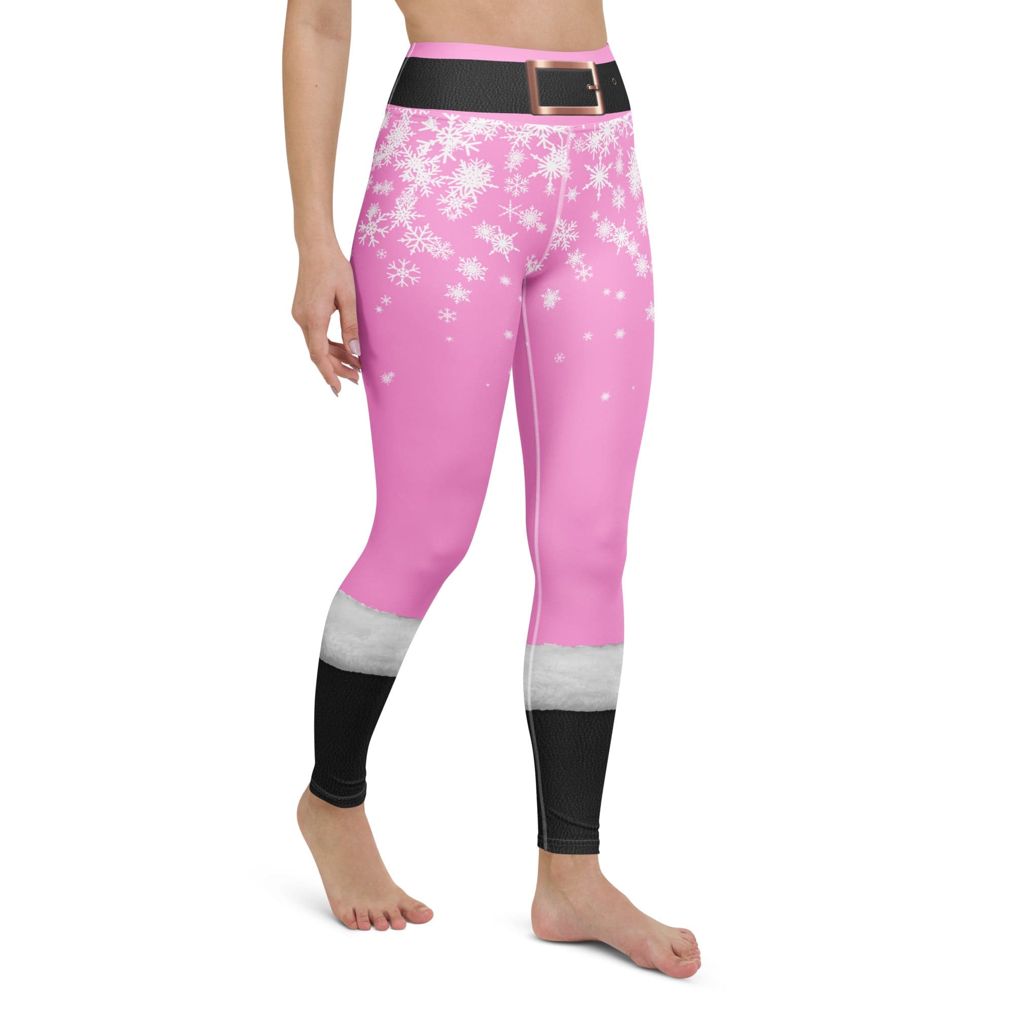 Baby Pink Santa Yoga Leggings