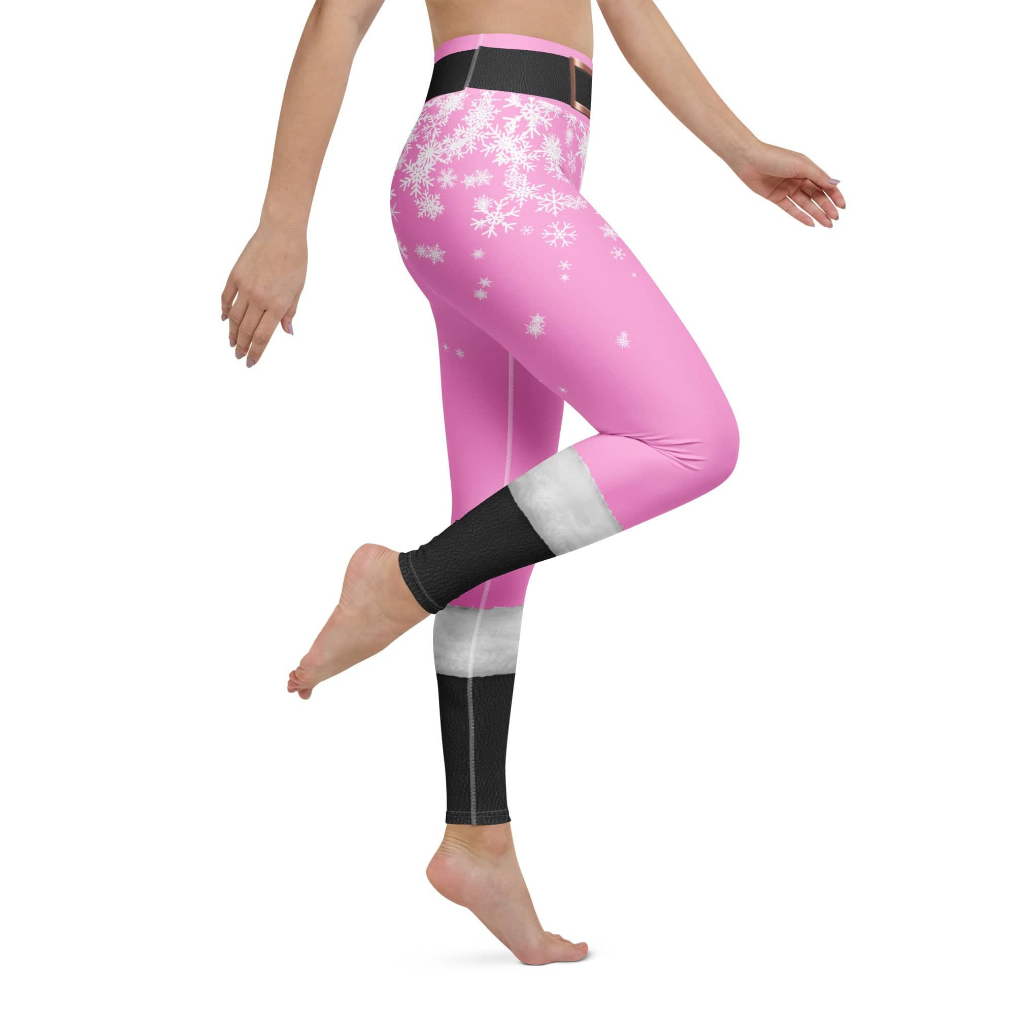 Baby Pink Santa Yoga Leggings