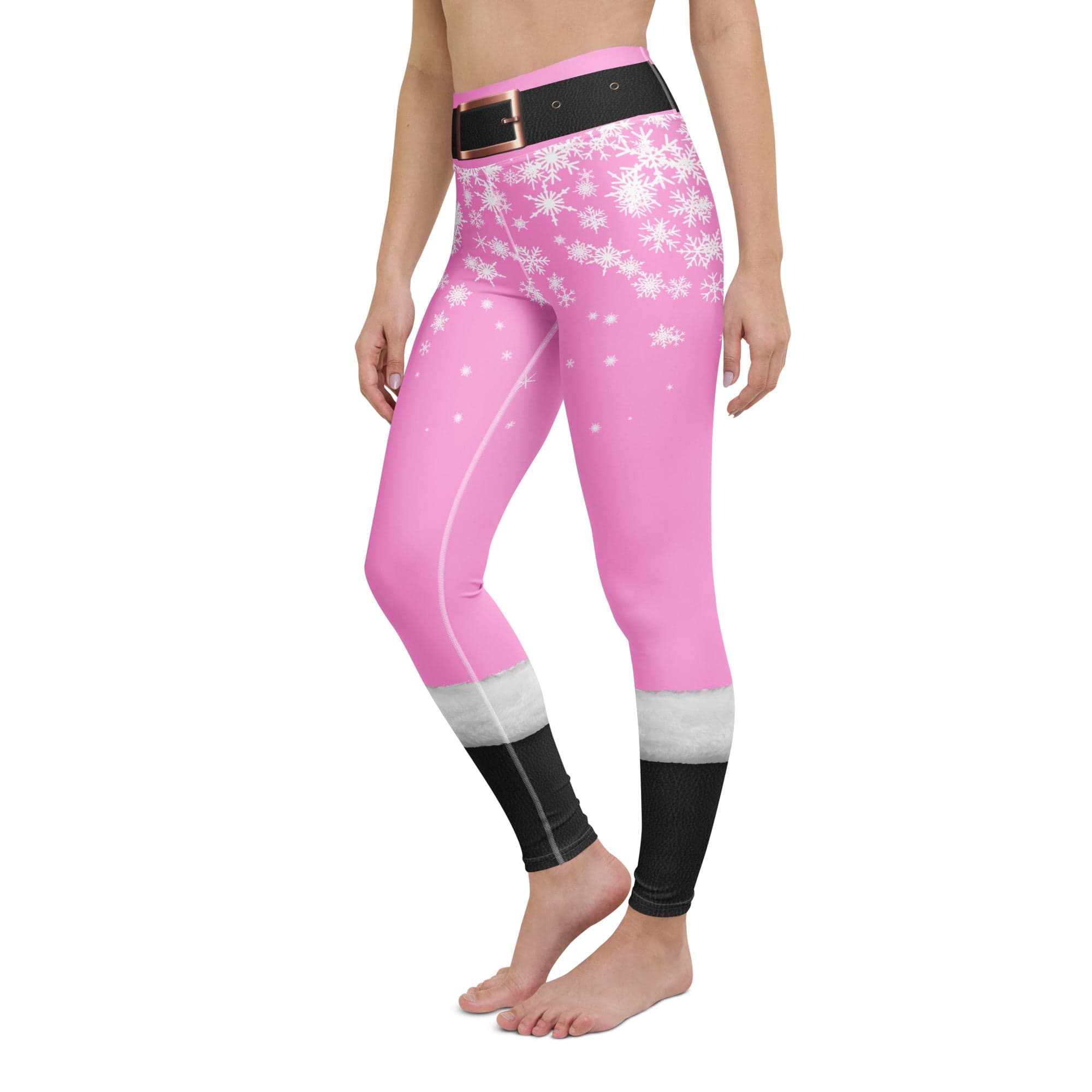 Baby Pink Santa Yoga Leggings