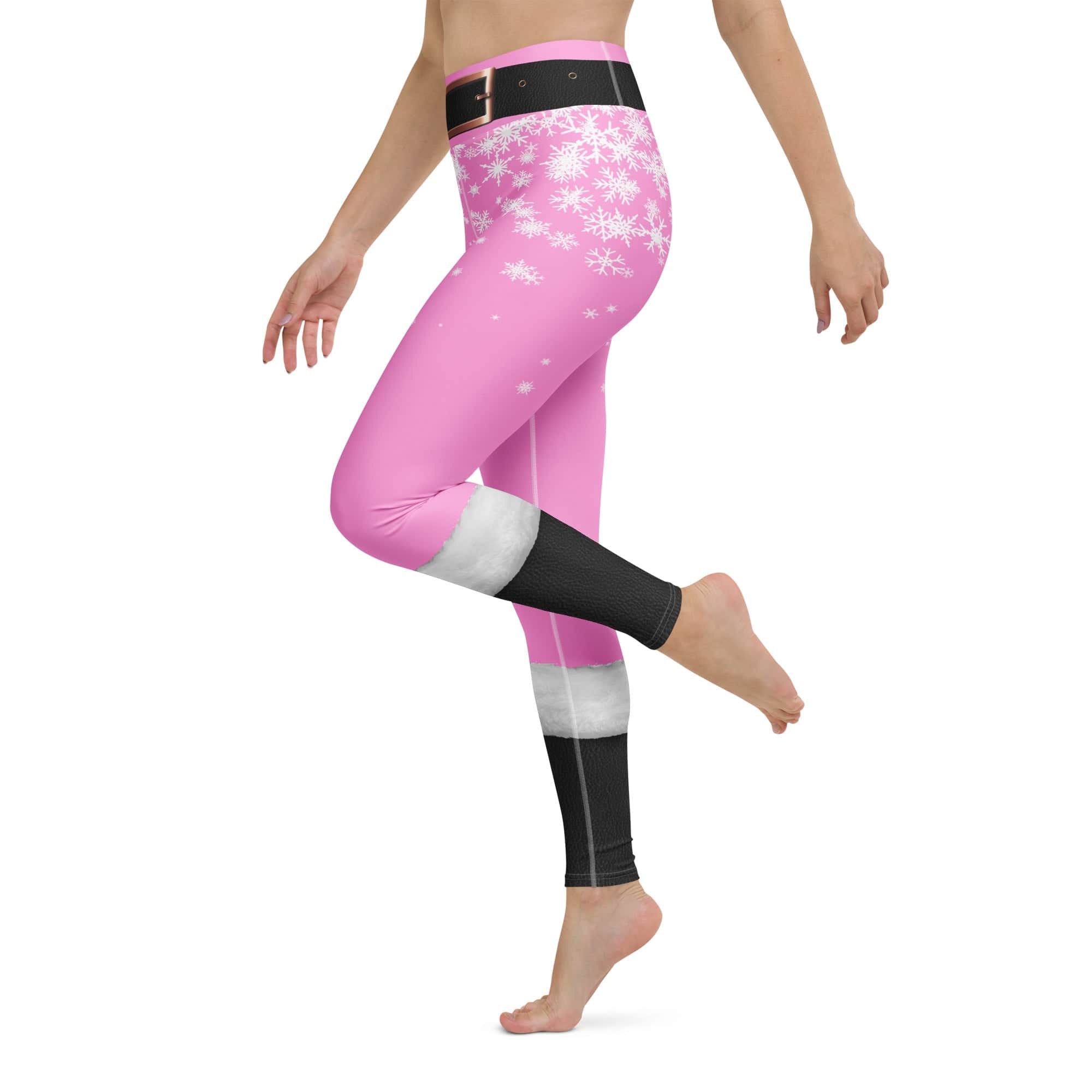 Baby Pink Santa Yoga Leggings