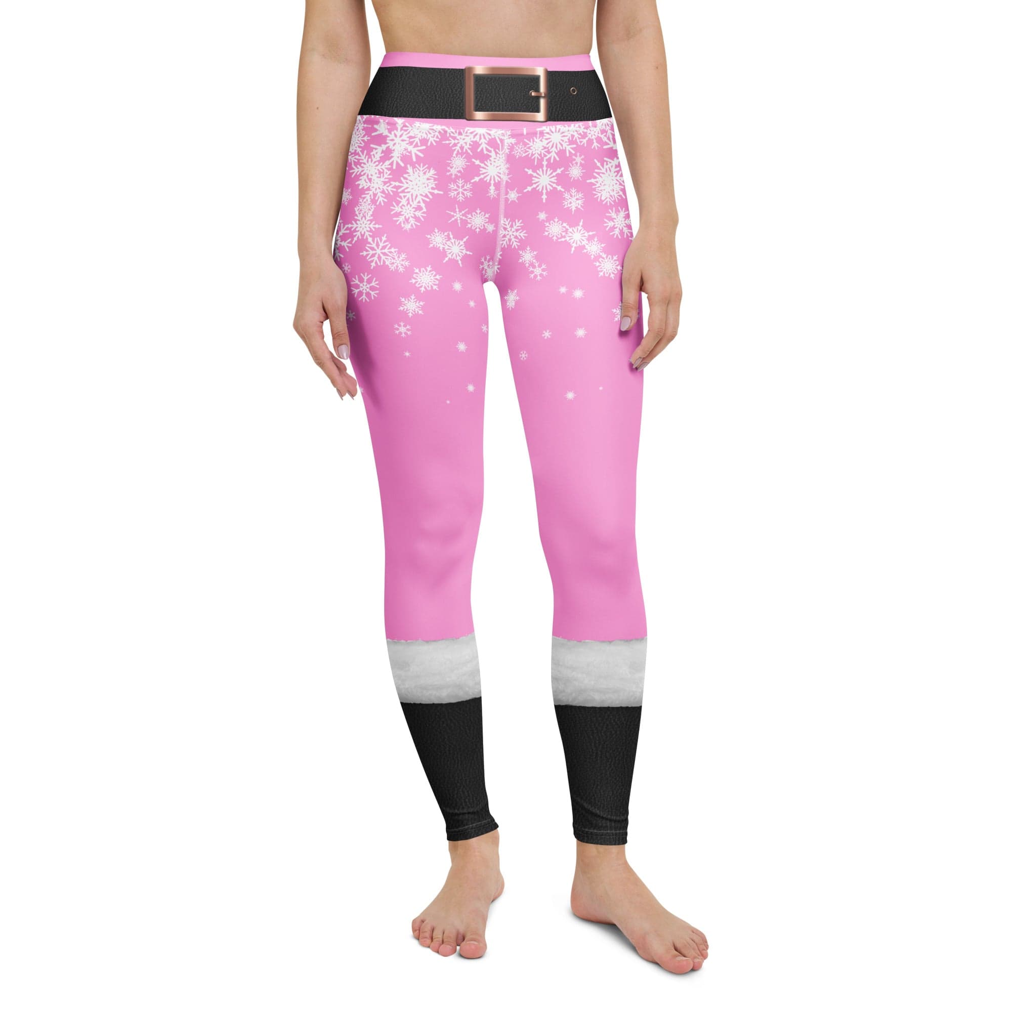 Baby Pink Santa Yoga Leggings
