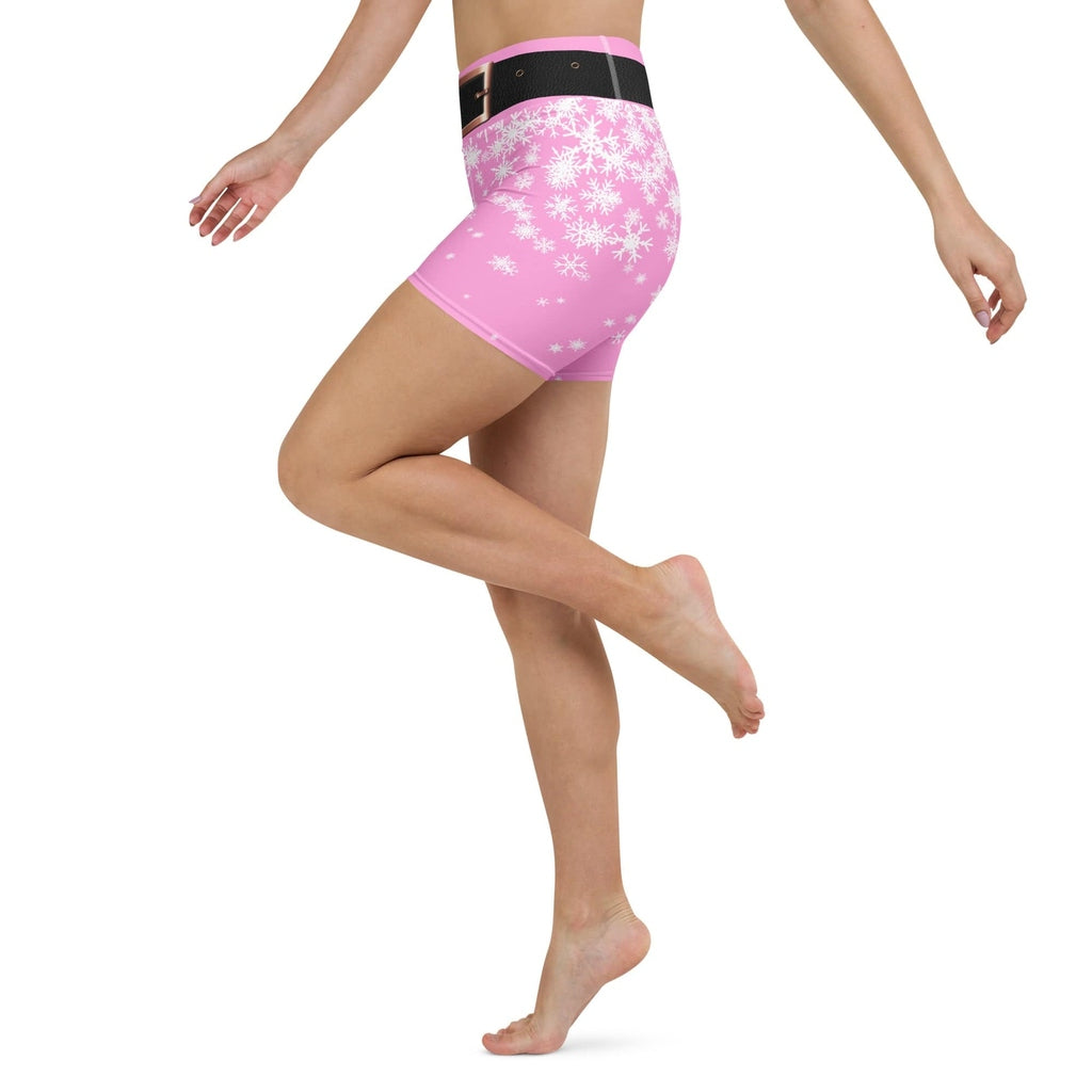 Baby Pink Santa Yoga Shorts