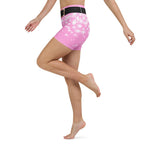 Baby Pink Santa Yoga Shorts