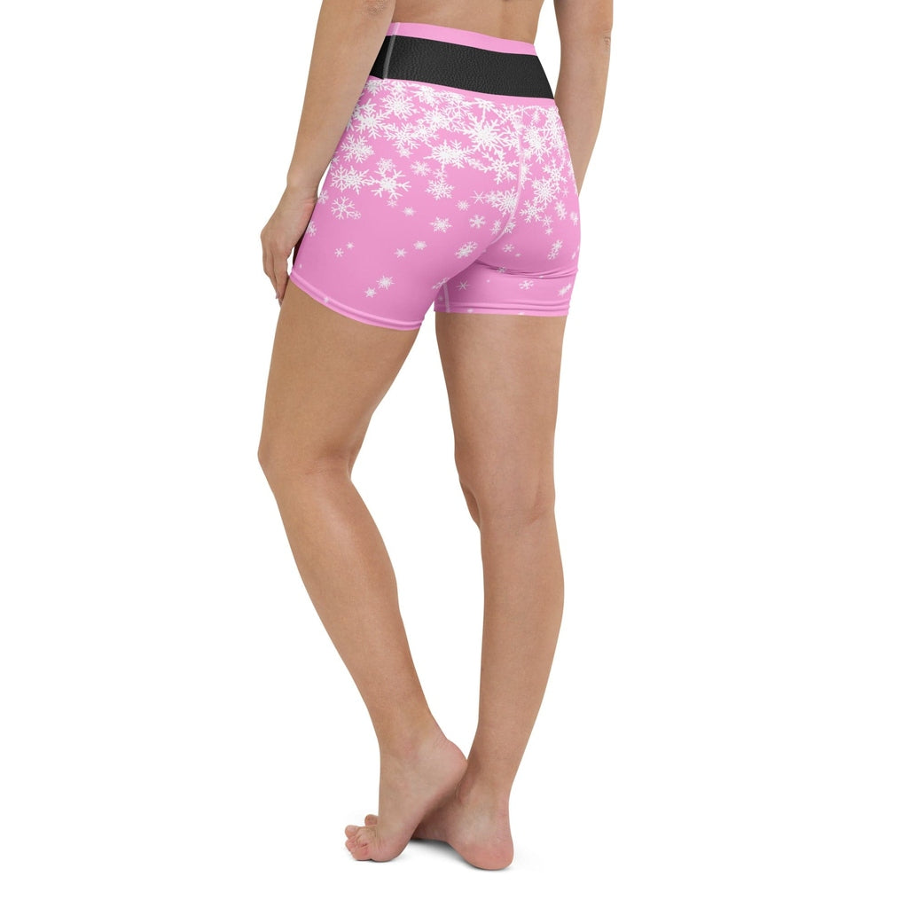 Baby Pink Santa Yoga Shorts