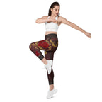 Baroque Heart Bloom Crossover Leggings With Pockets