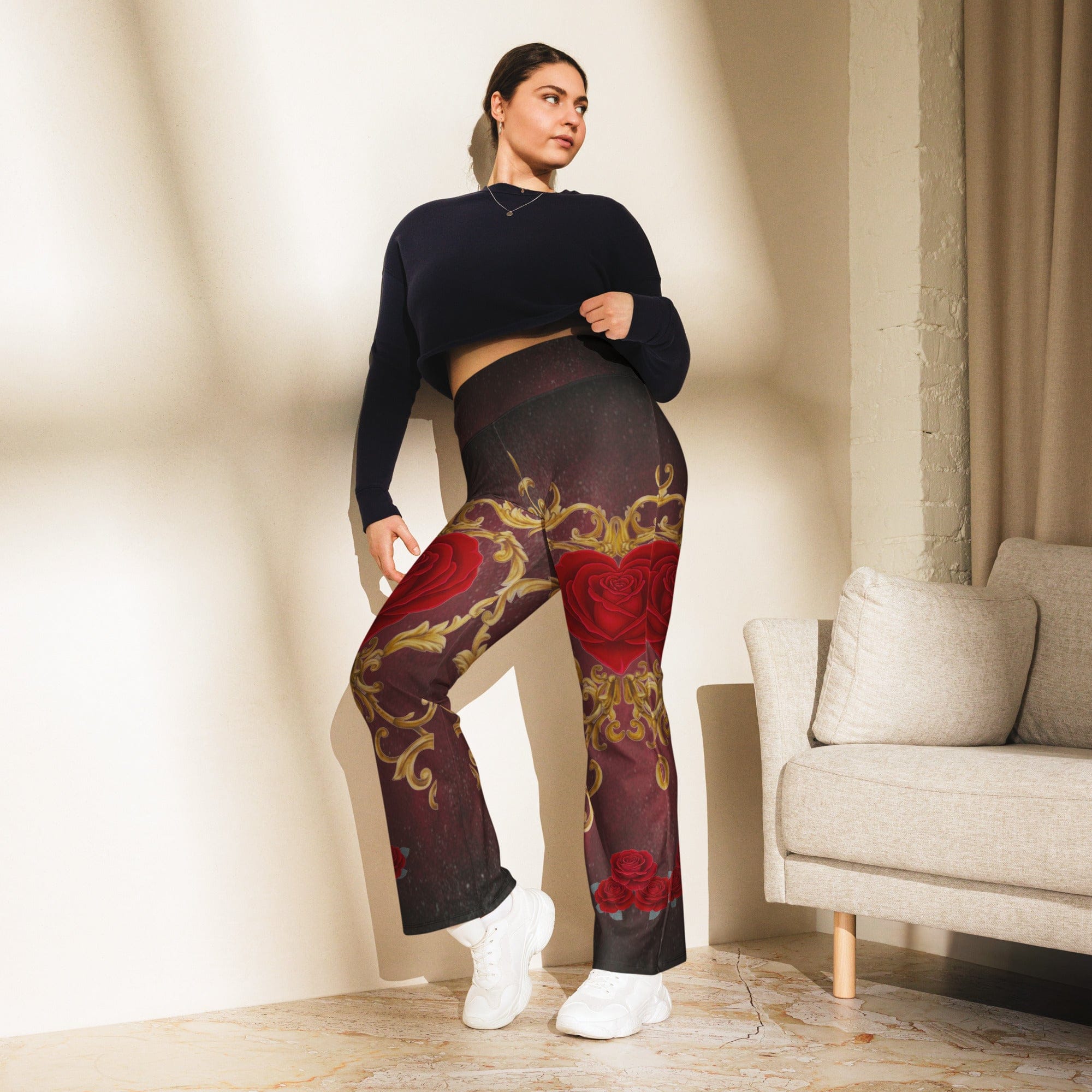 Baroque Heart Bloom Flare Leggings