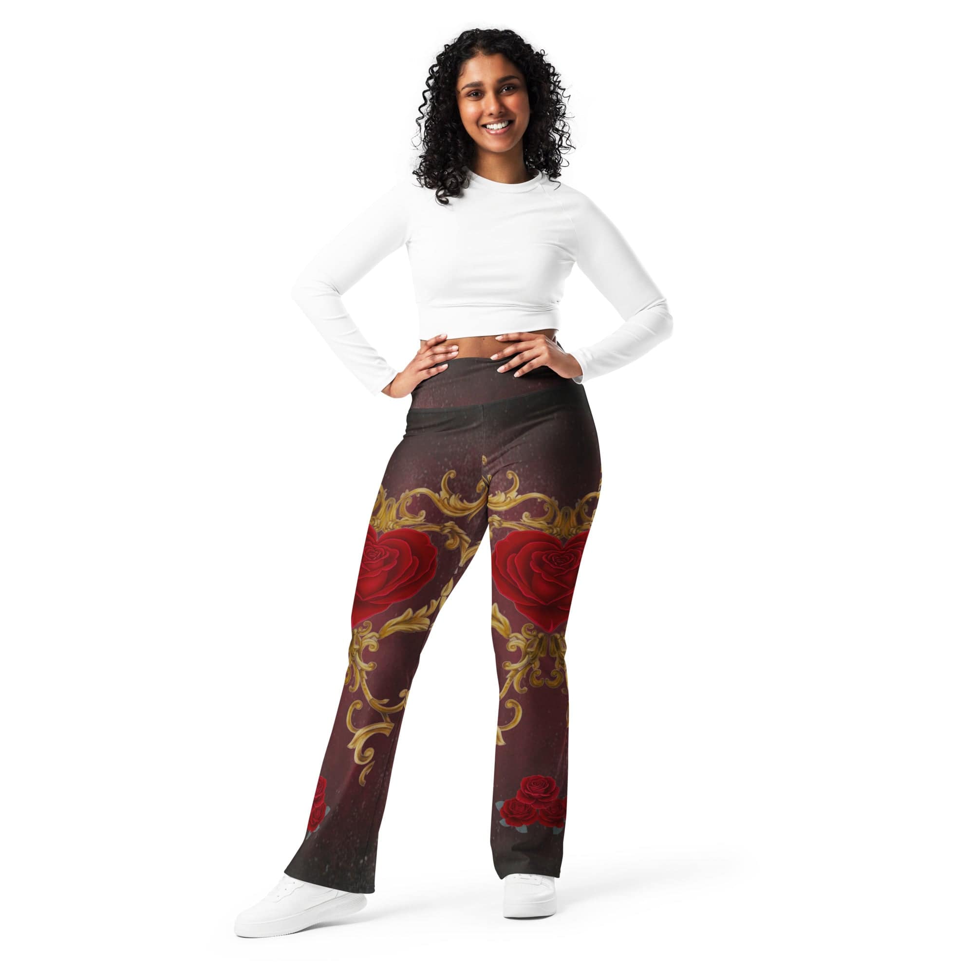 Baroque Heart Bloom Flare Leggings