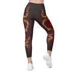 Baroque Heart Bloom Leggings With Pockets