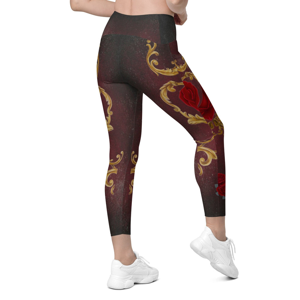 Baroque Heart Bloom Leggings With Pockets