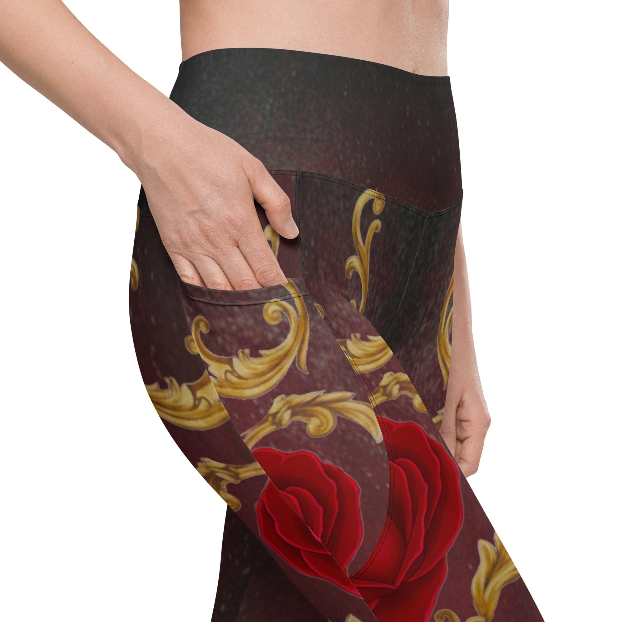 Baroque Heart Bloom Leggings With Pockets