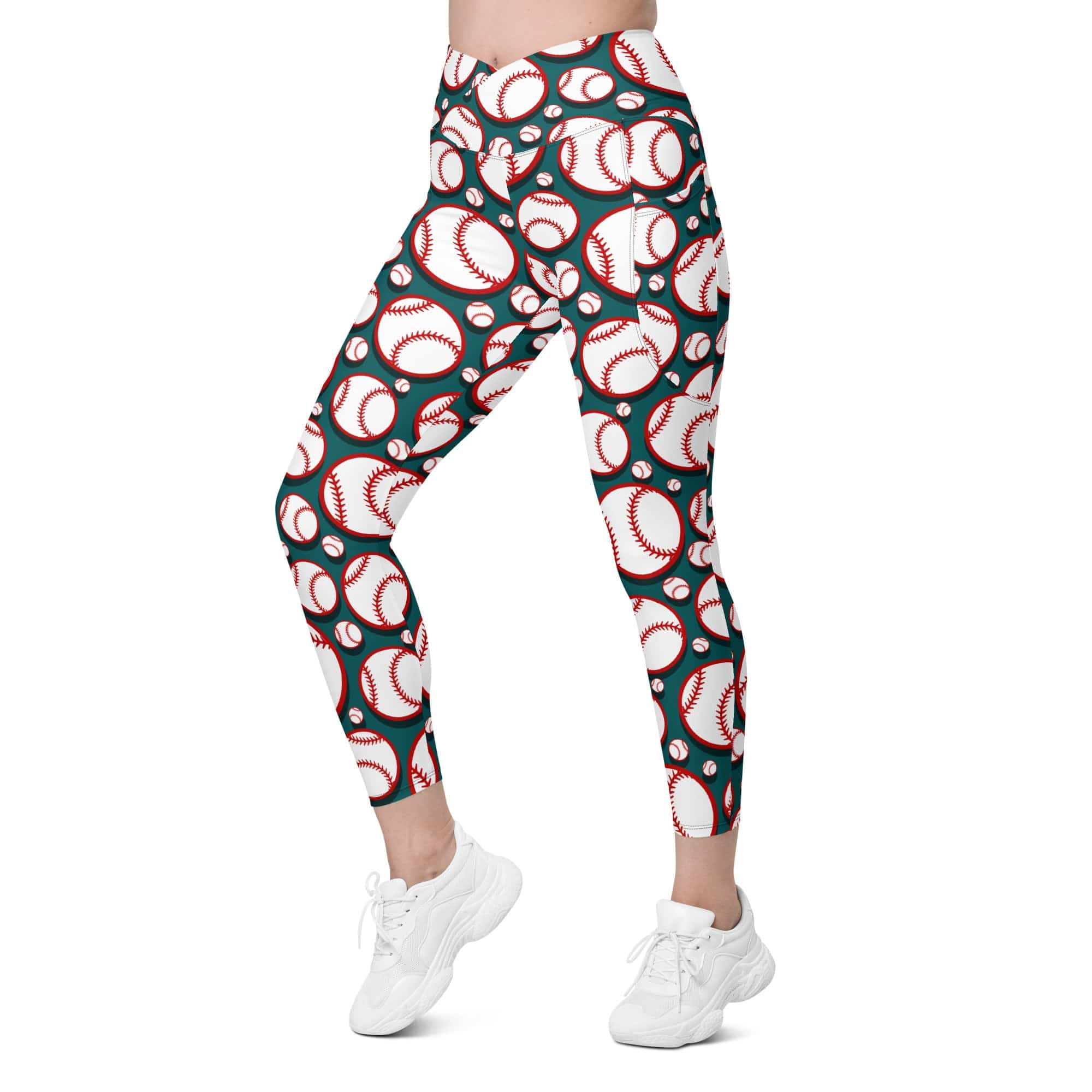 Baseball Crossover Leggings With Pockets