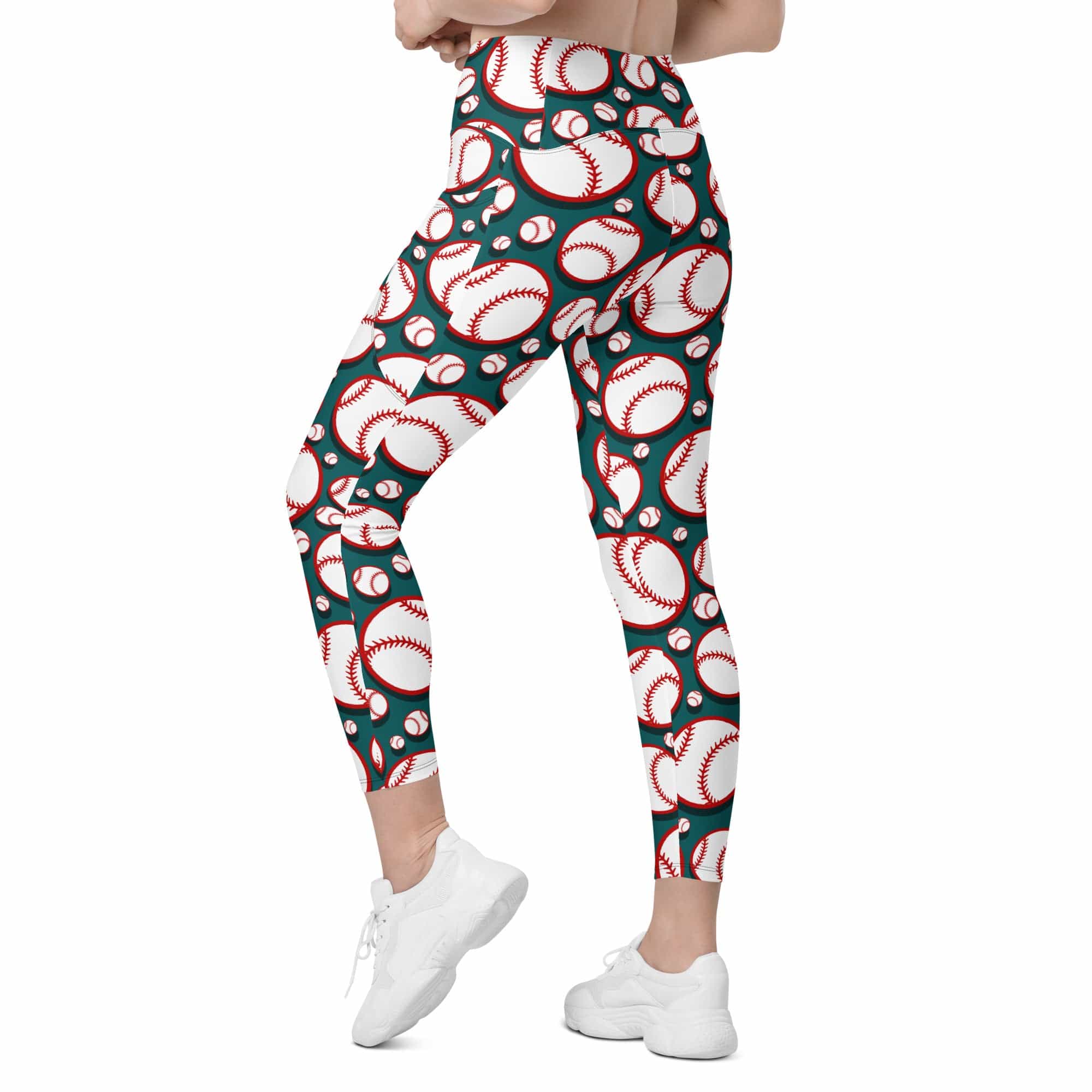 Baseball Crossover Leggings With Pockets