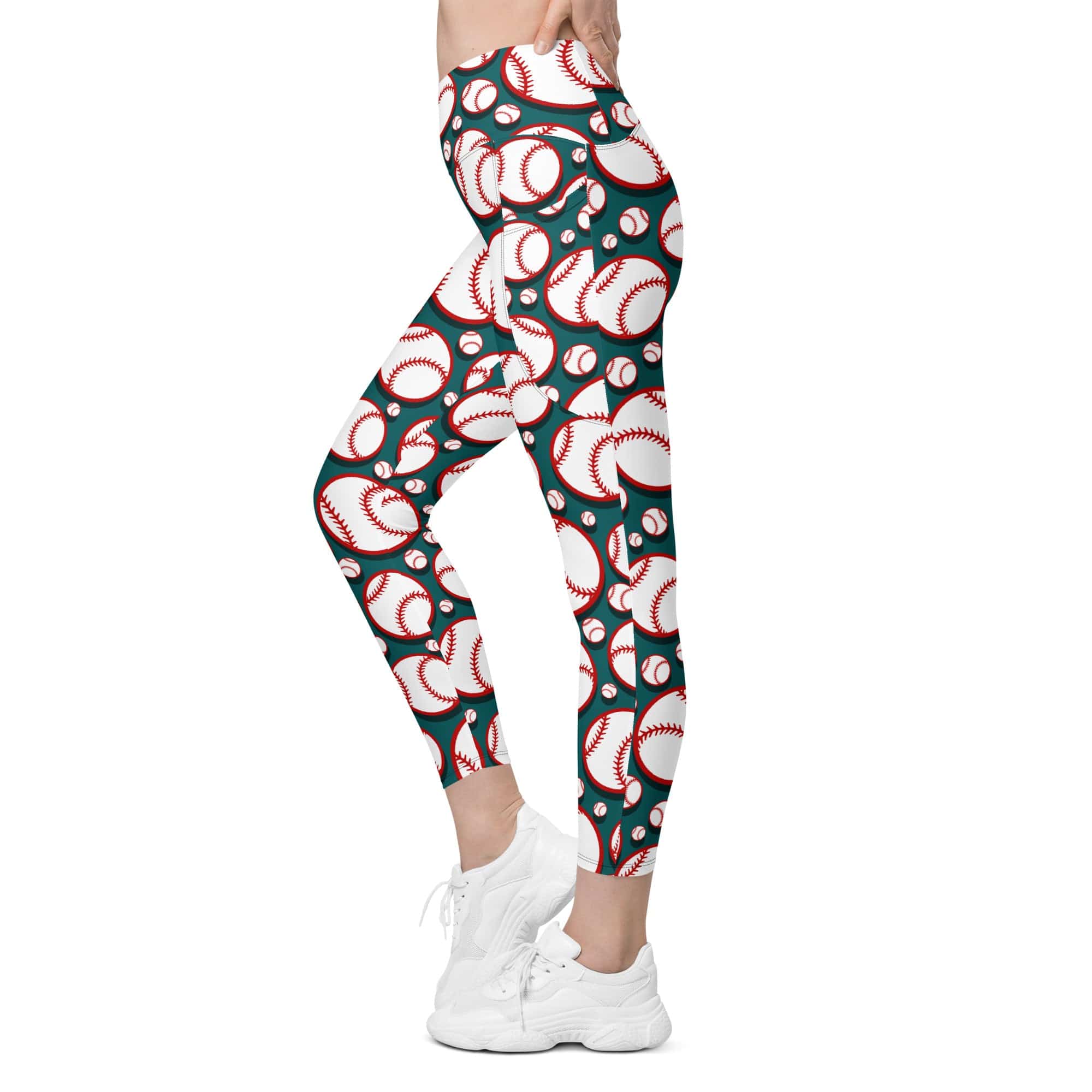 Baseball Crossover Leggings With Pockets