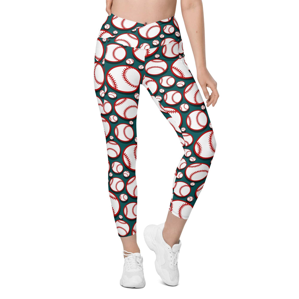 Baseball Crossover Leggings With Pockets
