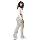 Beige Polka Dot Flare Leggings