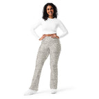 Beige Polka Dot Flare Leggings