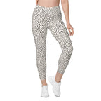 Beige Polka Dot Leggings With Pockets
