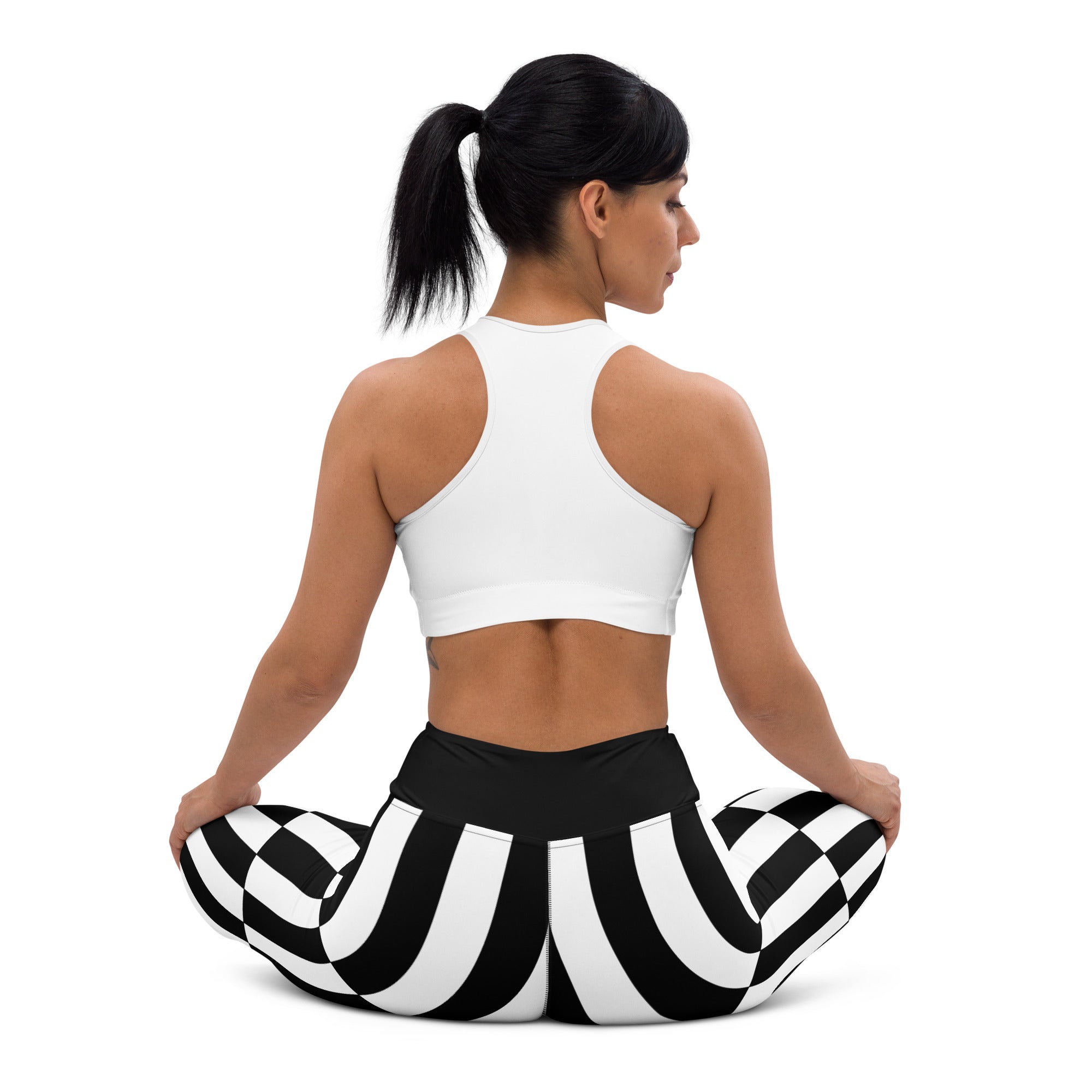 Black and White Optical Illusion Yoga Leggings