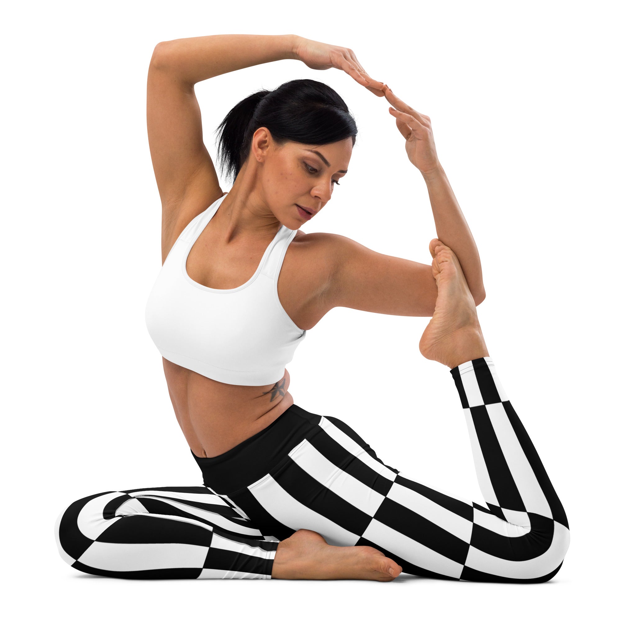 Black and White Optical Illusion Yoga Leggings