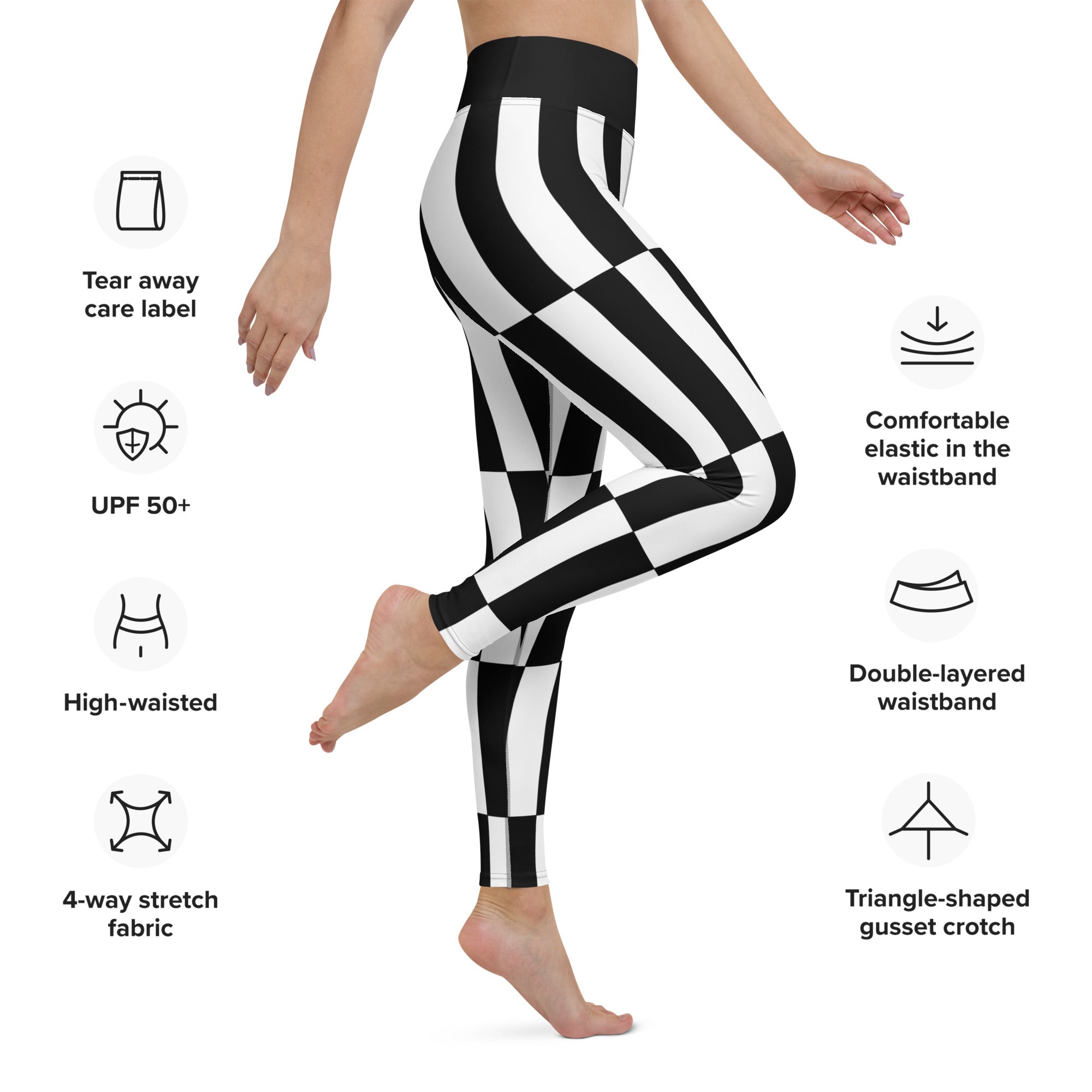Black and White Optical Illusion Yoga Capris  Yoga capris, Plus size  leggings, Compression leggings
