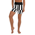 Black and White Optical Illusion Yoga Shorts