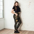 Black & Gold Leggings With Pockets