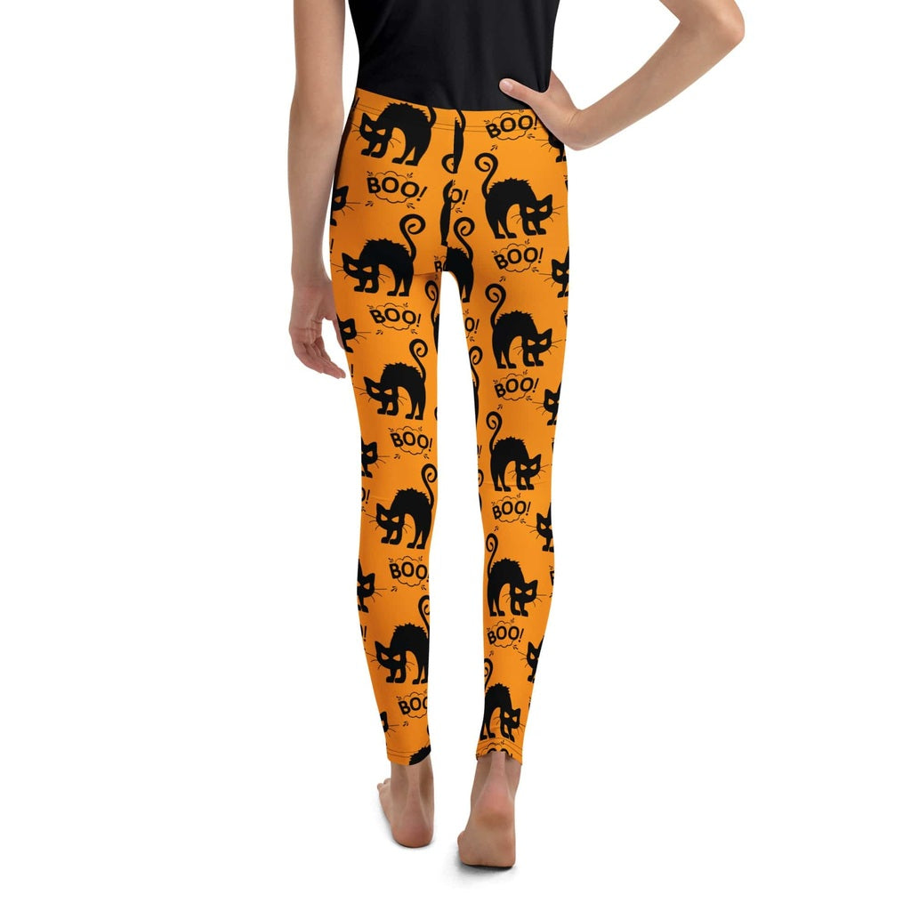 Black Kitty Halloween Youth Leggings