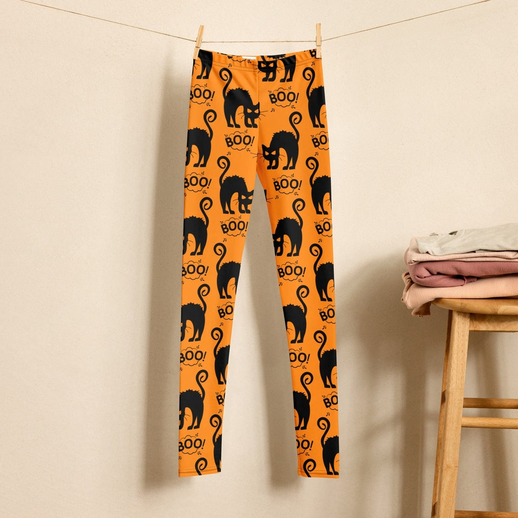 Black Kitty Halloween Youth Leggings