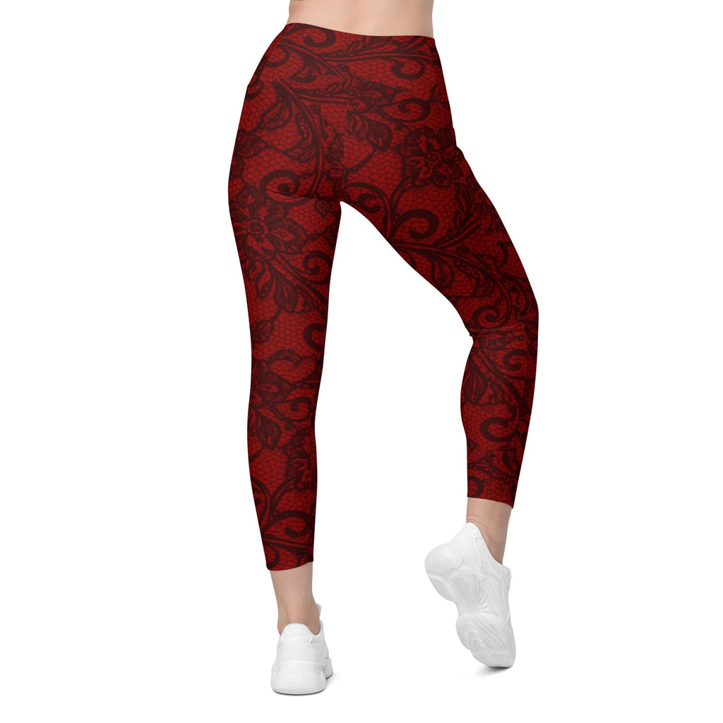 Black Lace Affair Crossover Leggings With Pockets