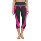 Black & Pink Heart Shaped Yoga Capris