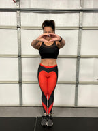 Black & Red Heart Shaped Leggings