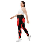 Black & Red Heart Shaped Plus Size Leggings