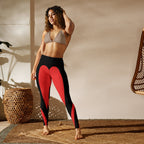 Black & Red Heart Shaped Yoga Leggings