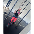 Black & Red Heart Shaped Yoga Leggings