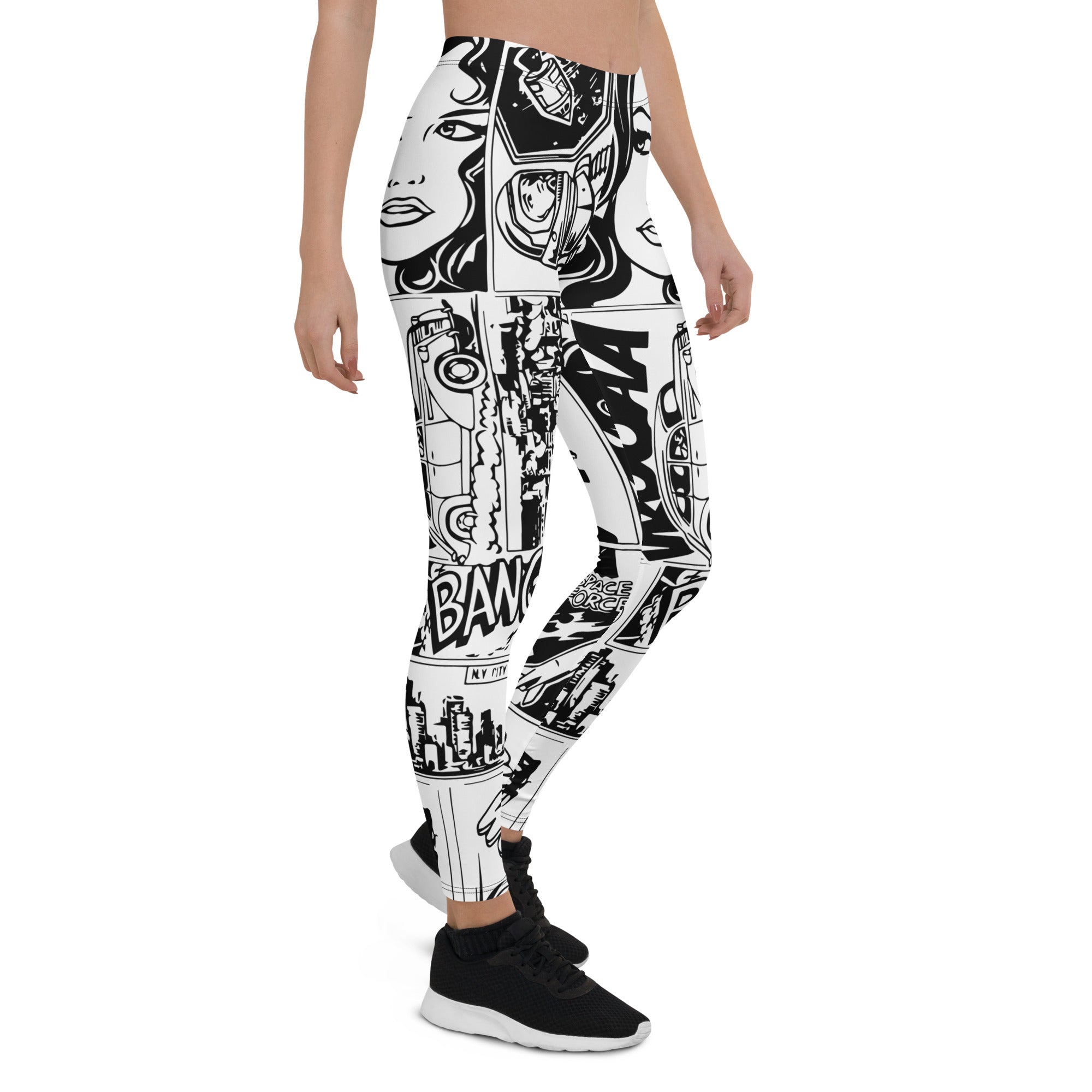 Black White Comic Book Leggings