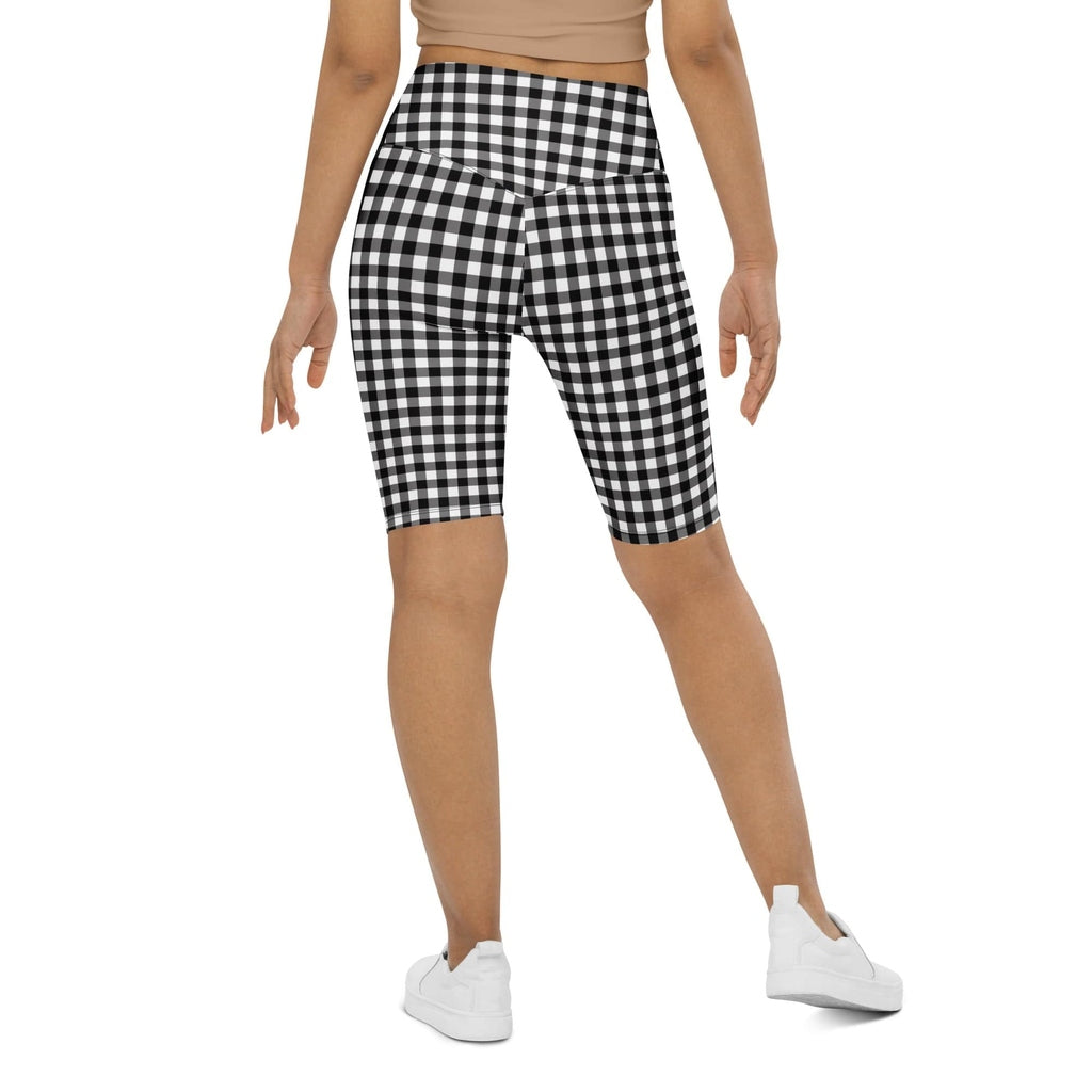 Black & White Gingham Biker Shorts