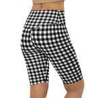 Black & White Gingham Biker Shorts