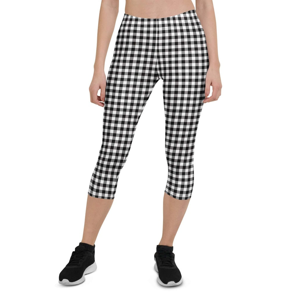 Black & White Gingham Capris