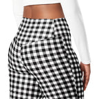 Black & White Gingham Flare Leggings