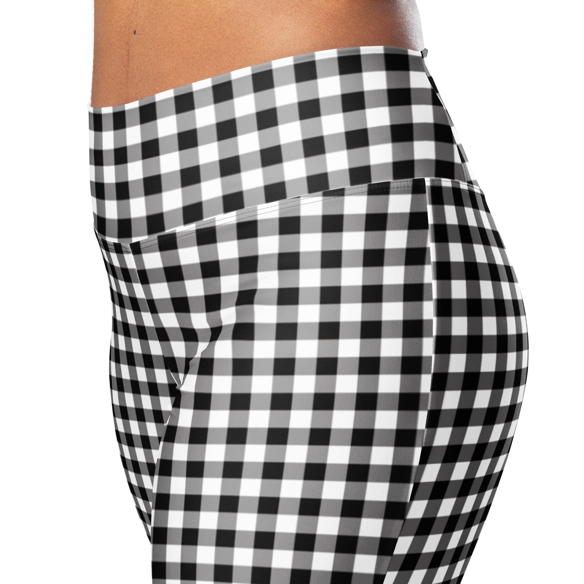 Black & White Gingham Flare Leggings