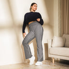 Black & White Gingham Flare Leggings