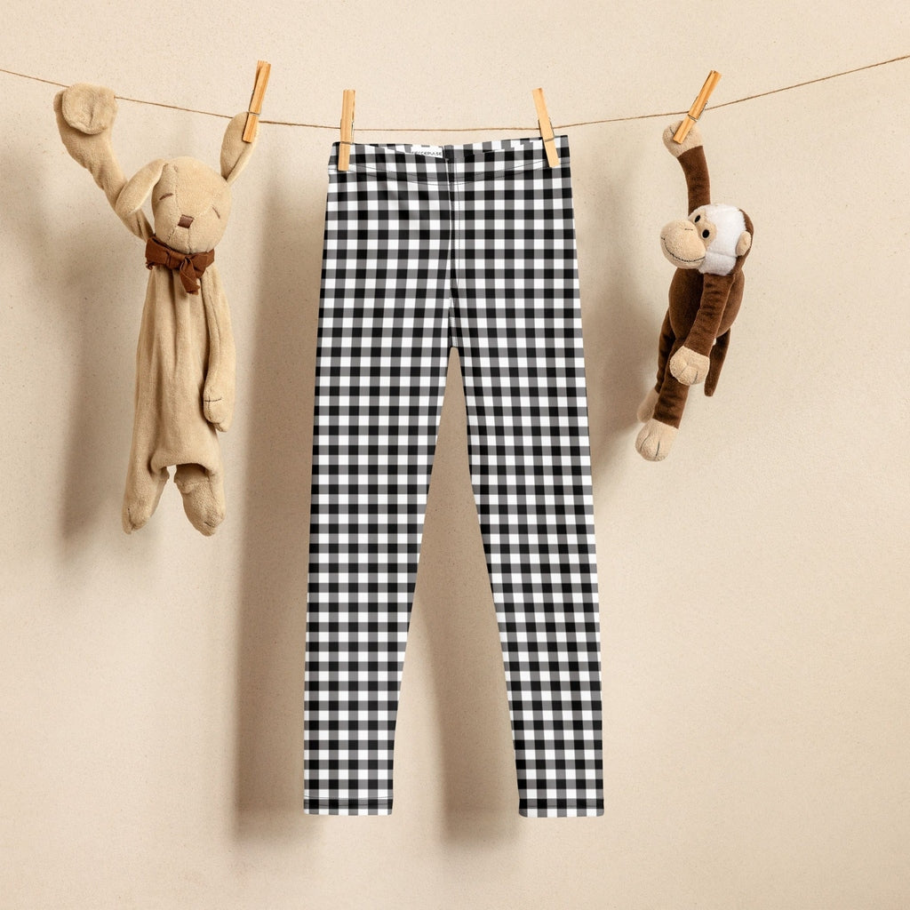 Black & White Gingham Kid's Leggings