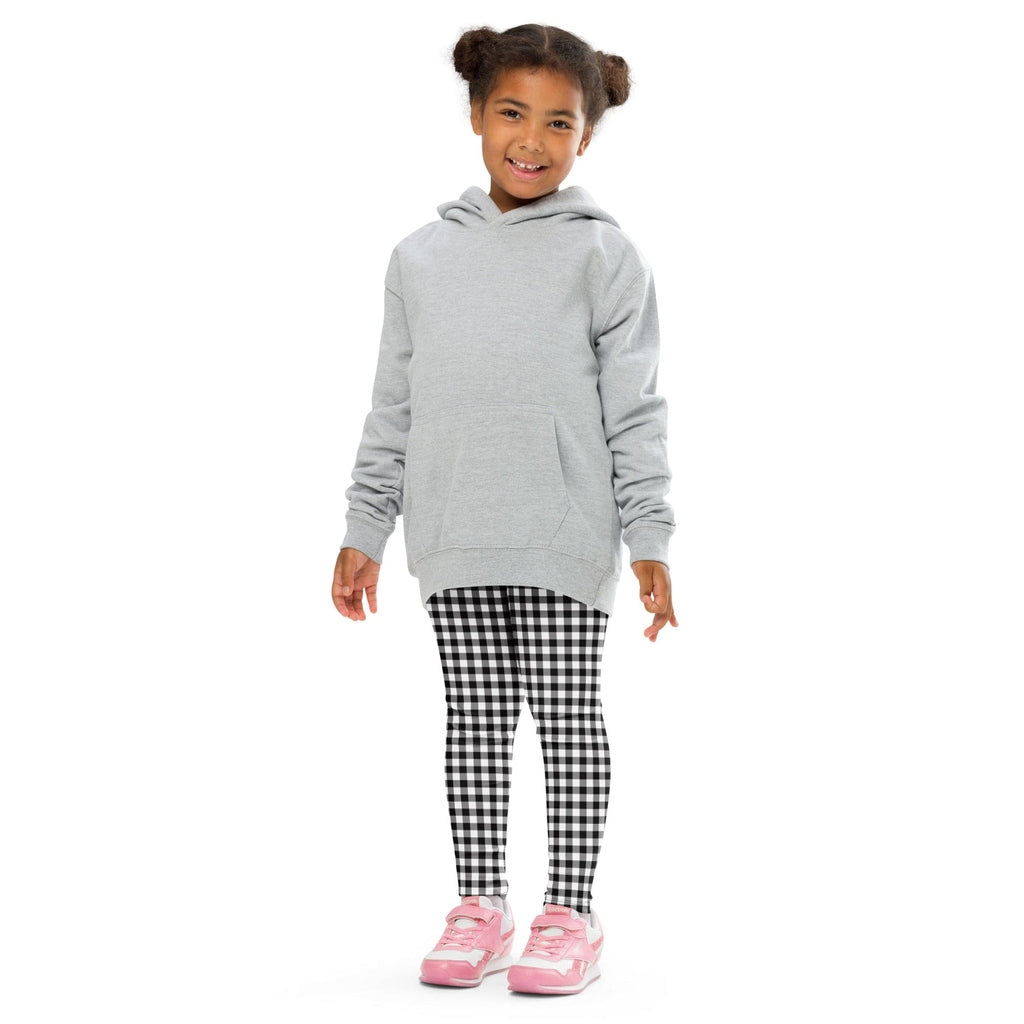 Black & White Gingham Kid's Leggings