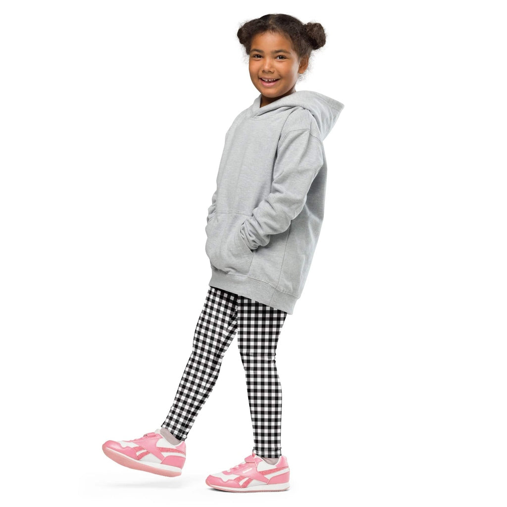 Black & White Gingham Kid's Leggings