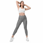 Black & White Gingham Leggings With Pockets