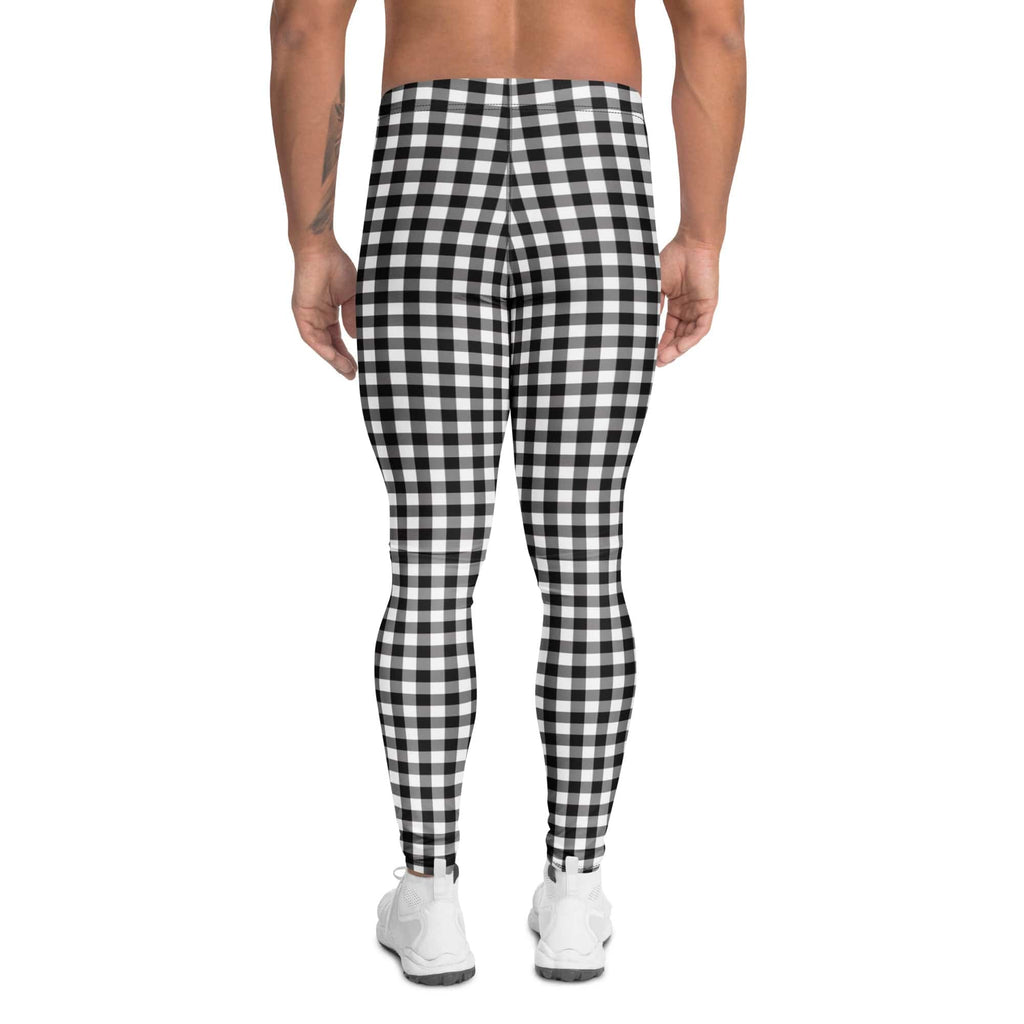 Black & White Gingham Men's Leggings