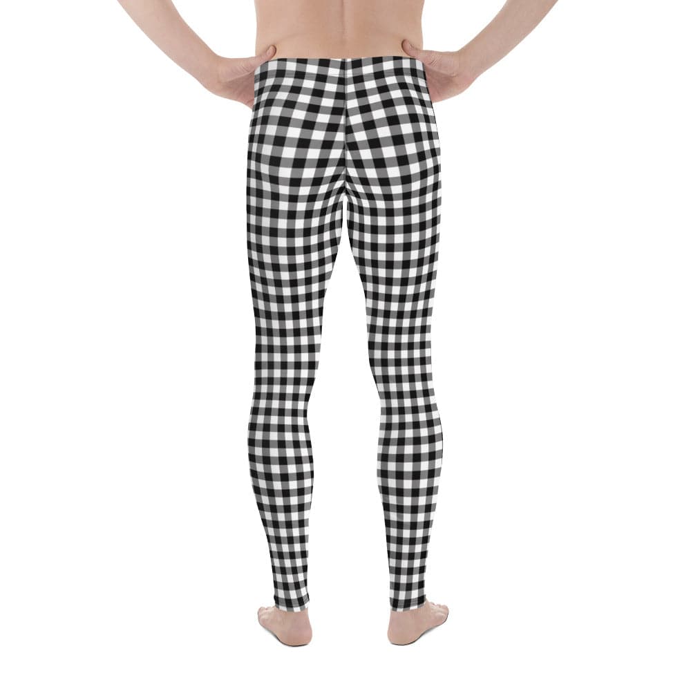 Black & White Gingham Men's Leggings