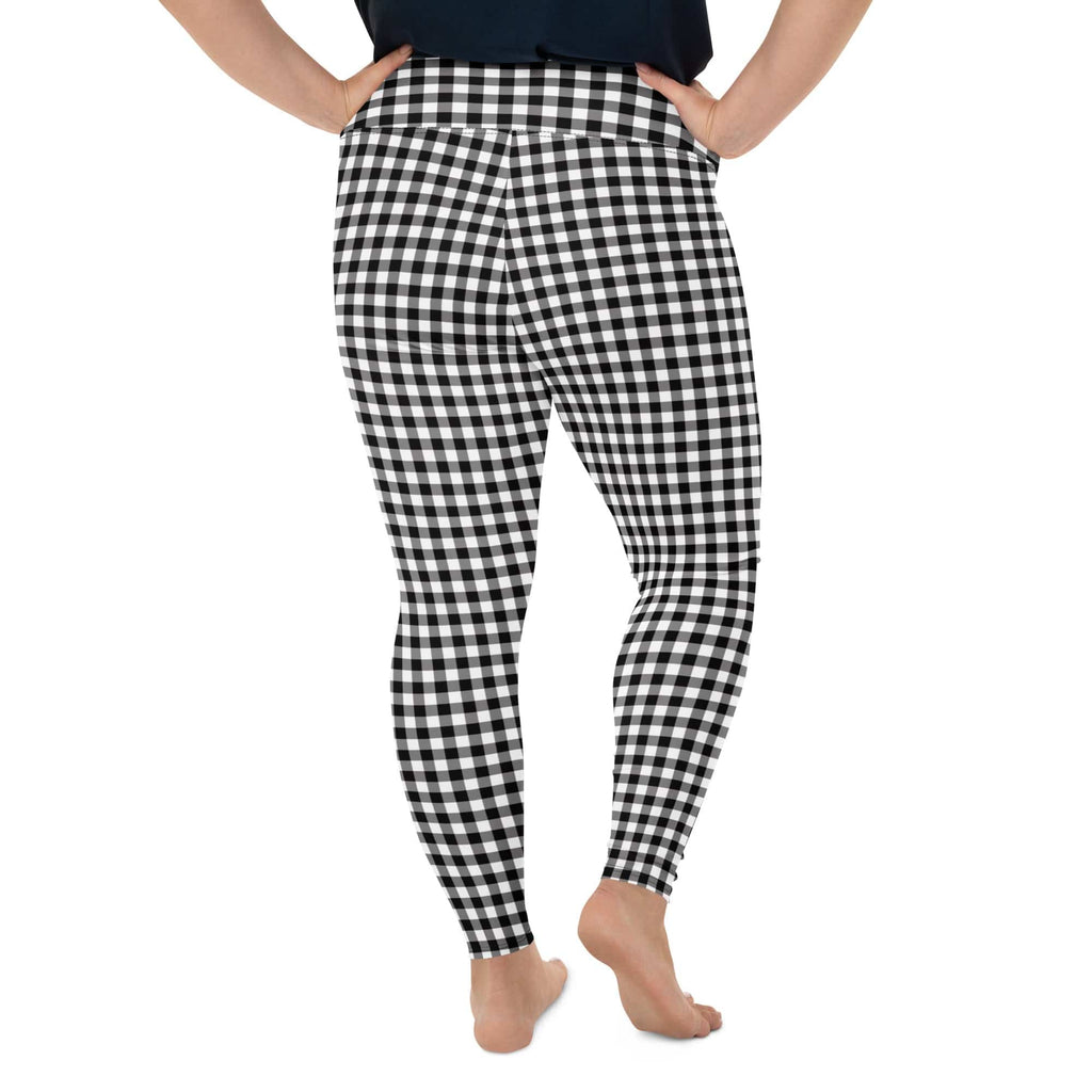 Black & White Gingham Plus Size Leggings